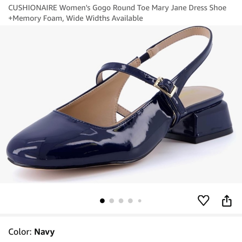 NEW Navy Mary Jane Slingback Heels - Picture 4 of 8